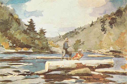 Winslow Homer Hudson River, Logging china oil painting image